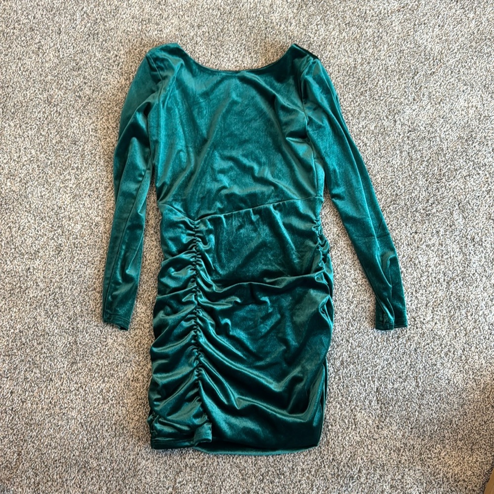 Green velvet dress